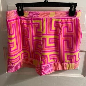 Vibrant Pink Geometric Women's Shorts